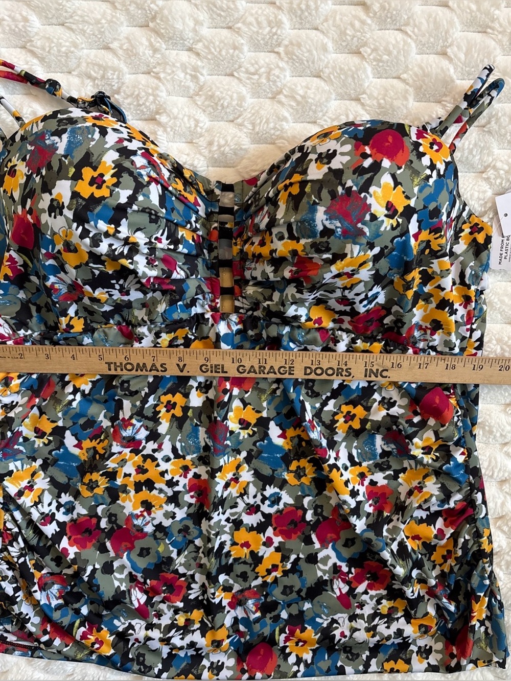 Swim By Cacique Tankini Top 46DD Lined Cups Floral Bathing Suit Top Underwire - Picture 15 of 16